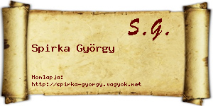 Spirka György névjegykártya